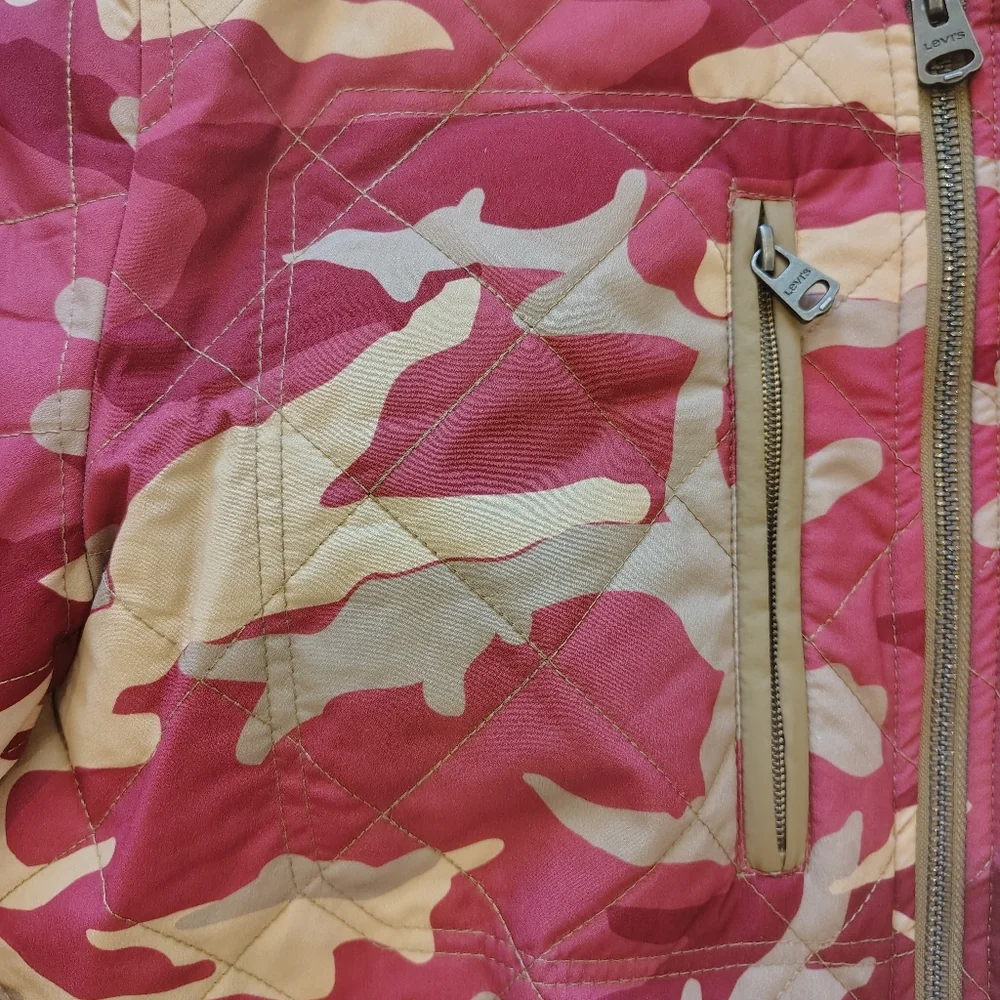 Levi's Red and‎ Tan Camo Bomber Jacket